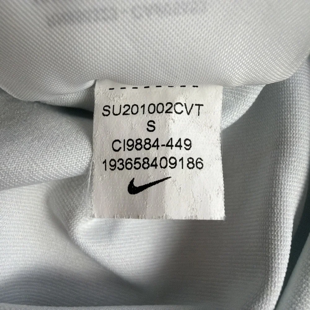 Nike Womens Dri-FIT Fairway Printed Sleeveless Golf Polo Light Blue Geo AOP Fade